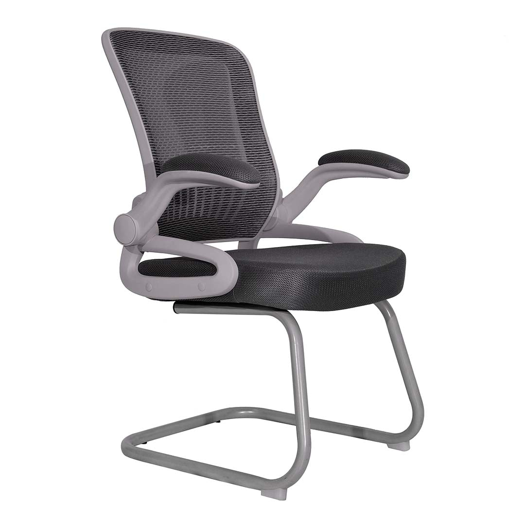 Office Visitor Chair With Lumbar Support And Metal Leg-GCC Home Center