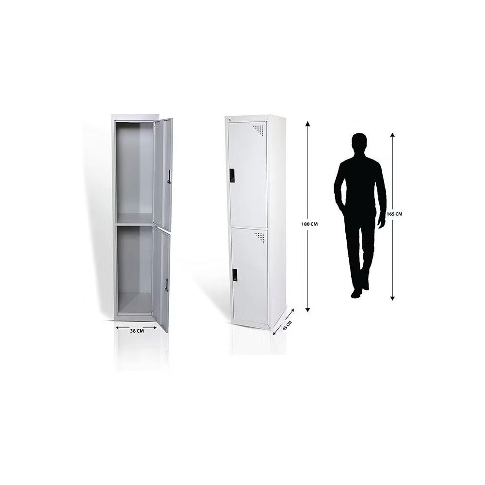 Durable 2-Door Steel Cabinet | Employee, Student, School, and Gym Locker with Ventilation-GCC Home Center