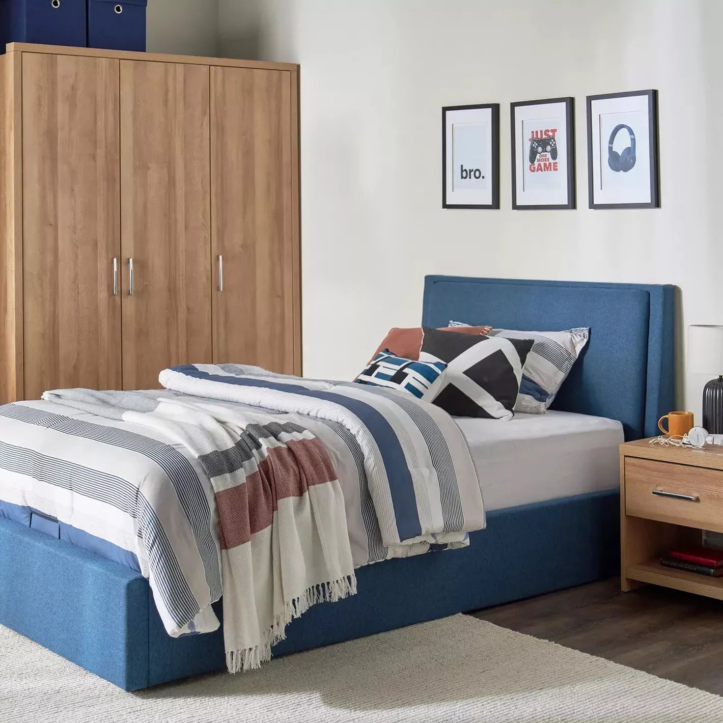 Single Bed 120x200 cm - Blue-GCC Home Center