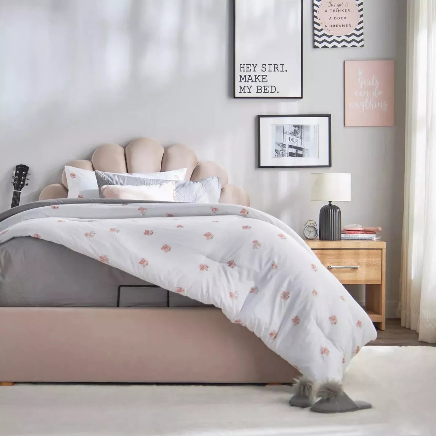 Crafted With High-Quality Materials Full Headboard Single Bed 120x200 cm - Peach-GCC Home Center