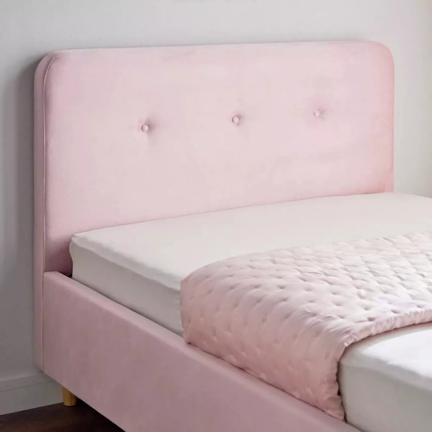 Full Headboard Single Bed 120x200 cm - Pink-GCC Home Center