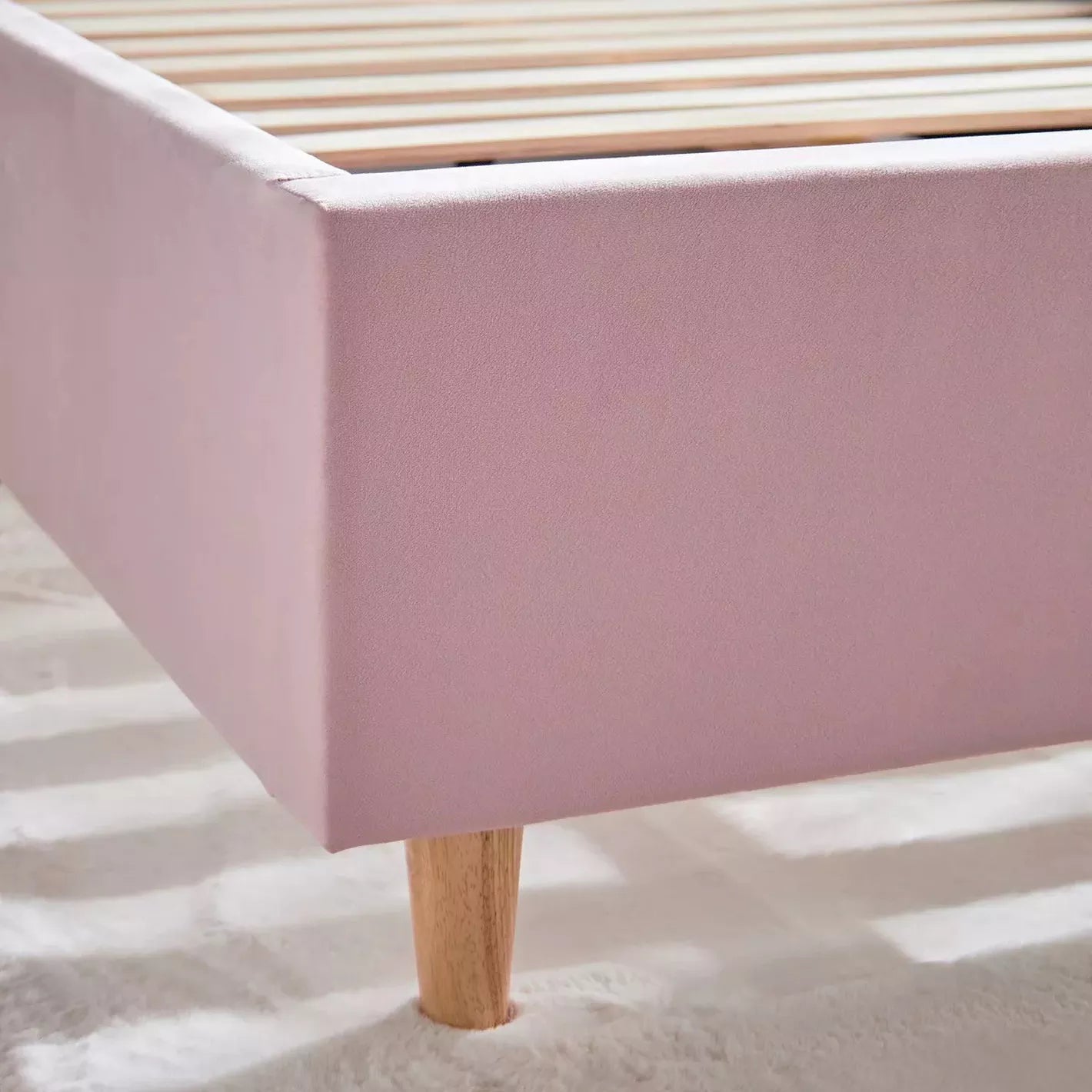 Full Headboard Single Bed 120x200 cm - Pink-GCC Home Center