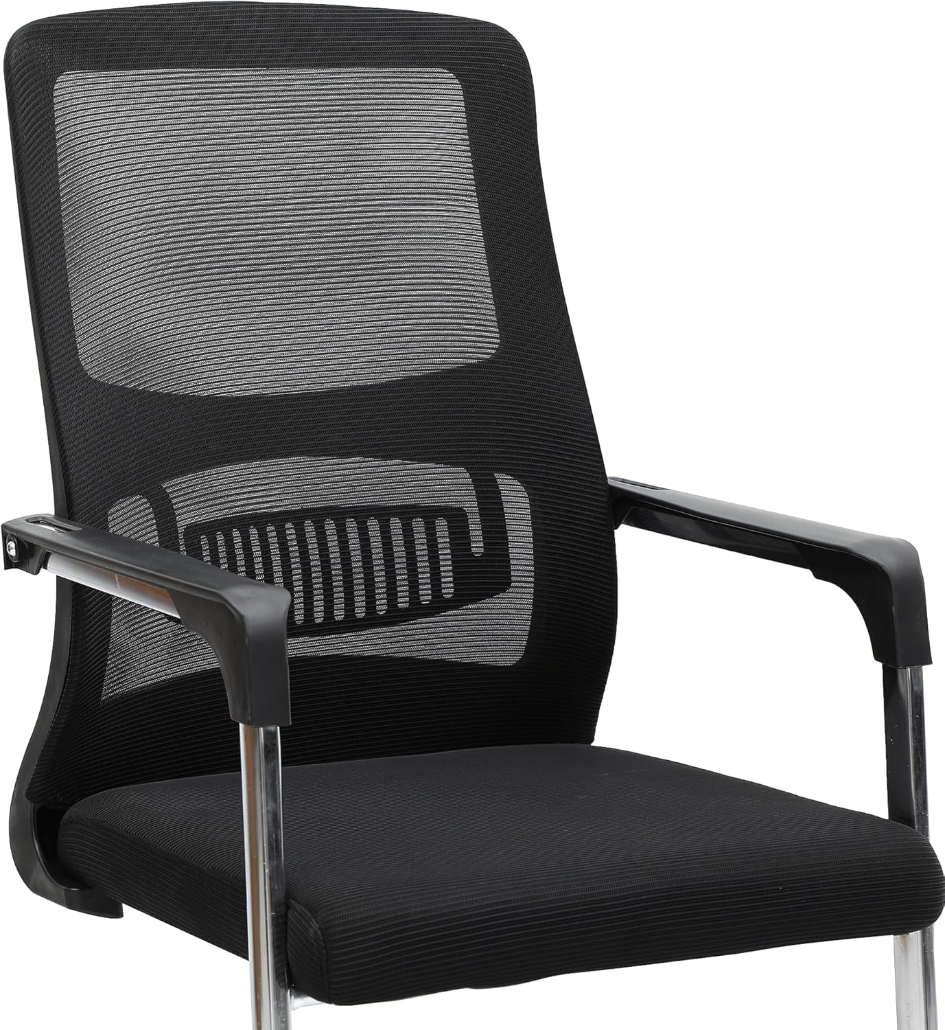 Executive Mesh Visitor Chair for Office, With Steel Frame & Modern Design - Black-GCC Home Center