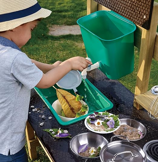Nature Fun Outdoor Play Kitchen with Many Accessories Made of Wood and Vegetable Plastic, from 3 Years-GCC Home Center