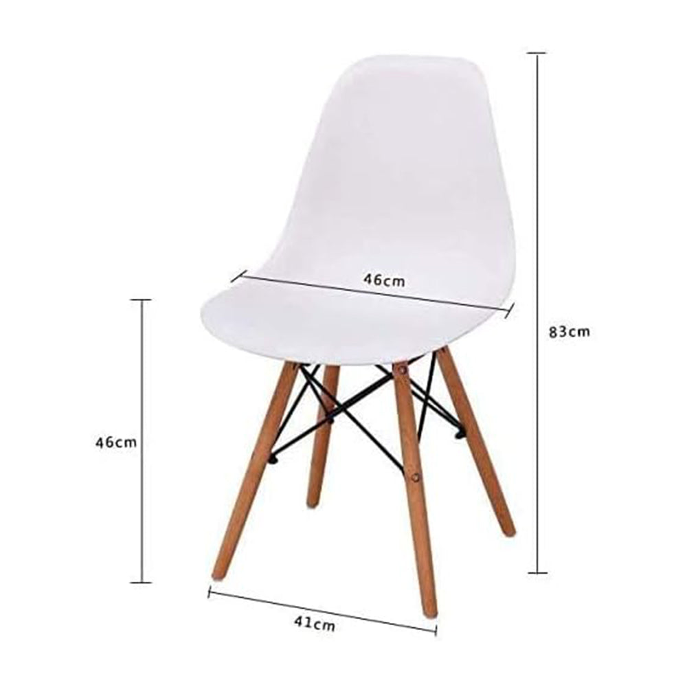Chair with Walnut Wood Legs For Dining Room Chair Or Office, Lounge Chair Without Arms - White-GCC Home Center