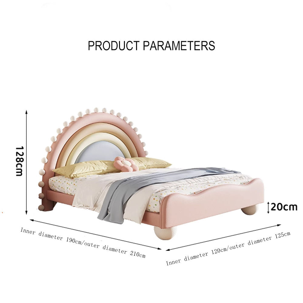 COOLBABY ZLJ1124 Children's Bed Girls Princess Bed Cartoon Rainbow Bed-GCC Home Center