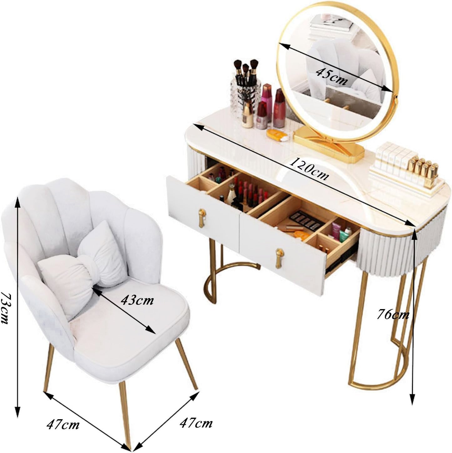 Mini Modern Nordic Style Dressing Table - Light Luxury, Exquisite Storage Design, Small Makeup Table for Your Beauty Space-GCC Home Center