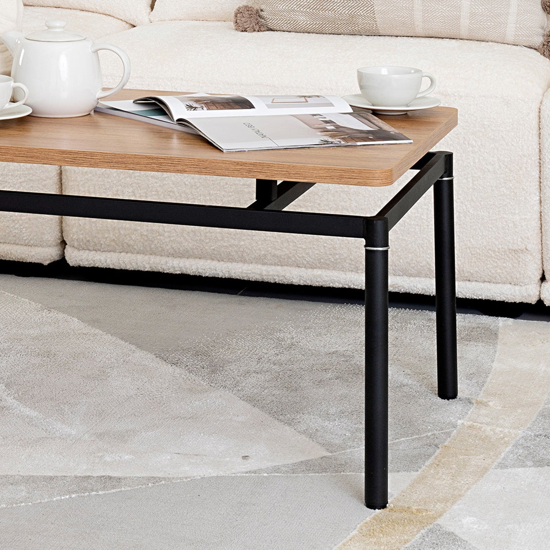 Coffee Table with Engineered Wood Top and Metal Frame