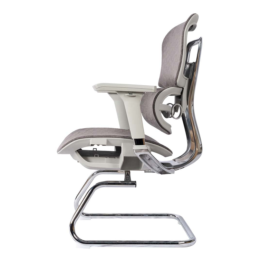 Office Visitor Chair With Height Adjustable, Lumbar Support And 5 Swivel Wheels-GCC Home Center
