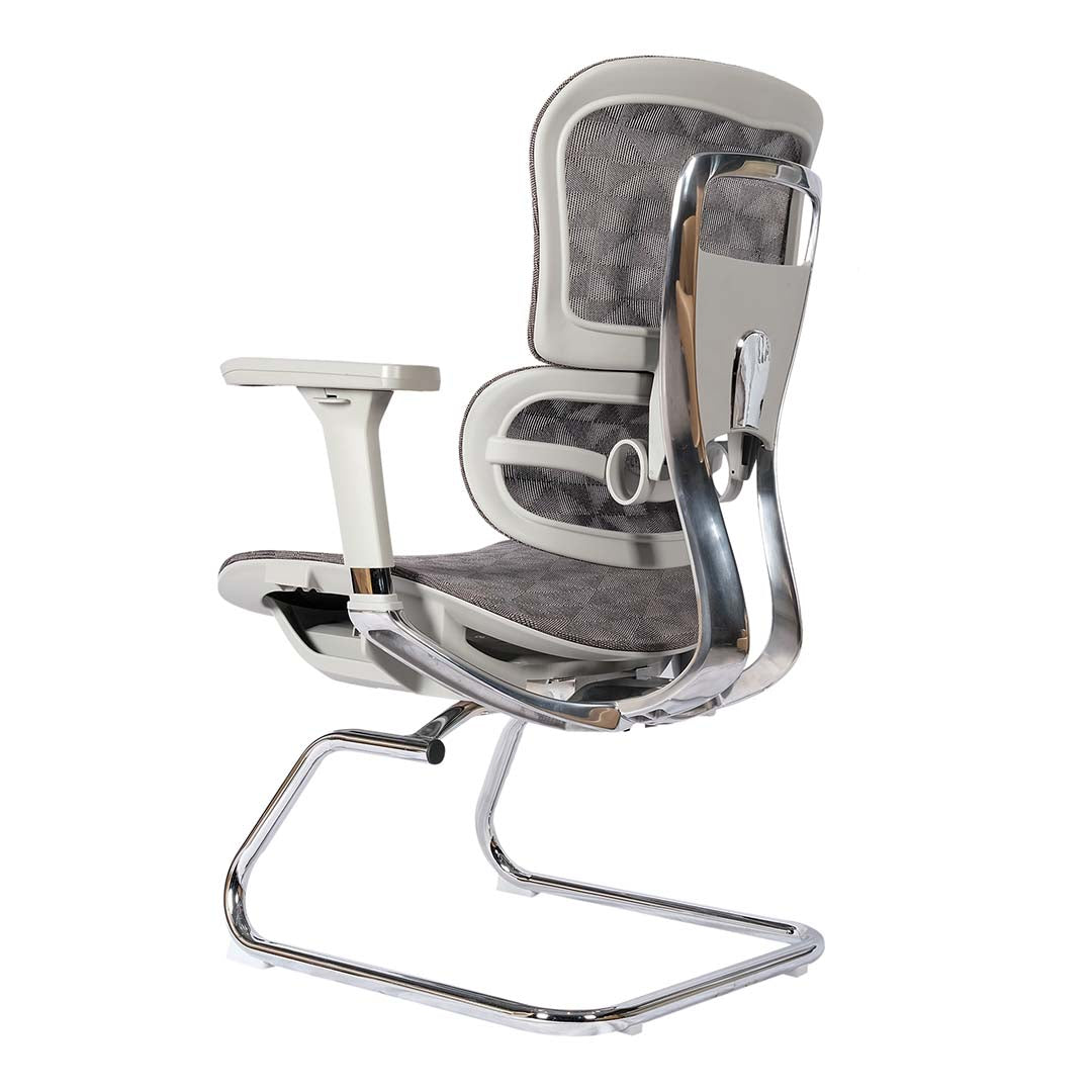 Office Visitor Chair With Height Adjustable, Lumbar Support And 5 Swivel Wheels-GCC Home Center