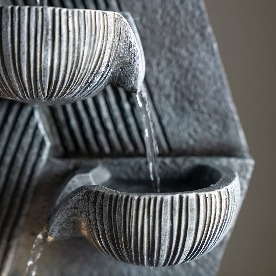 Geometric Indoor Fountain - Elegant Grey
