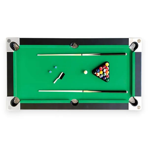 Aladin 6ft Folding Pool Table – Green Cloth, Black Frame
