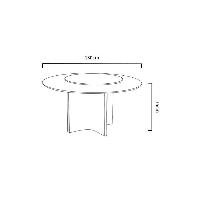 Luxury Round Sintered Stone Dining Table with Turntable