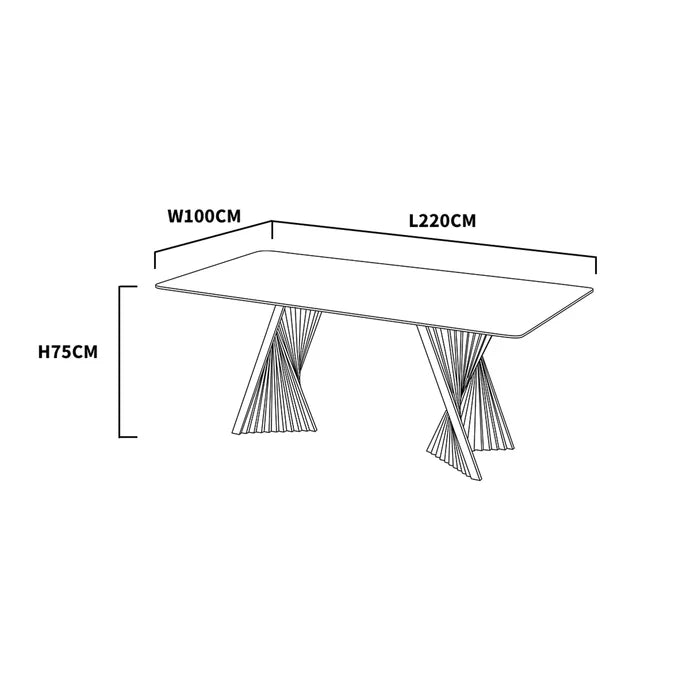 Black Stainless Steel & Sintered Stone Dining Table