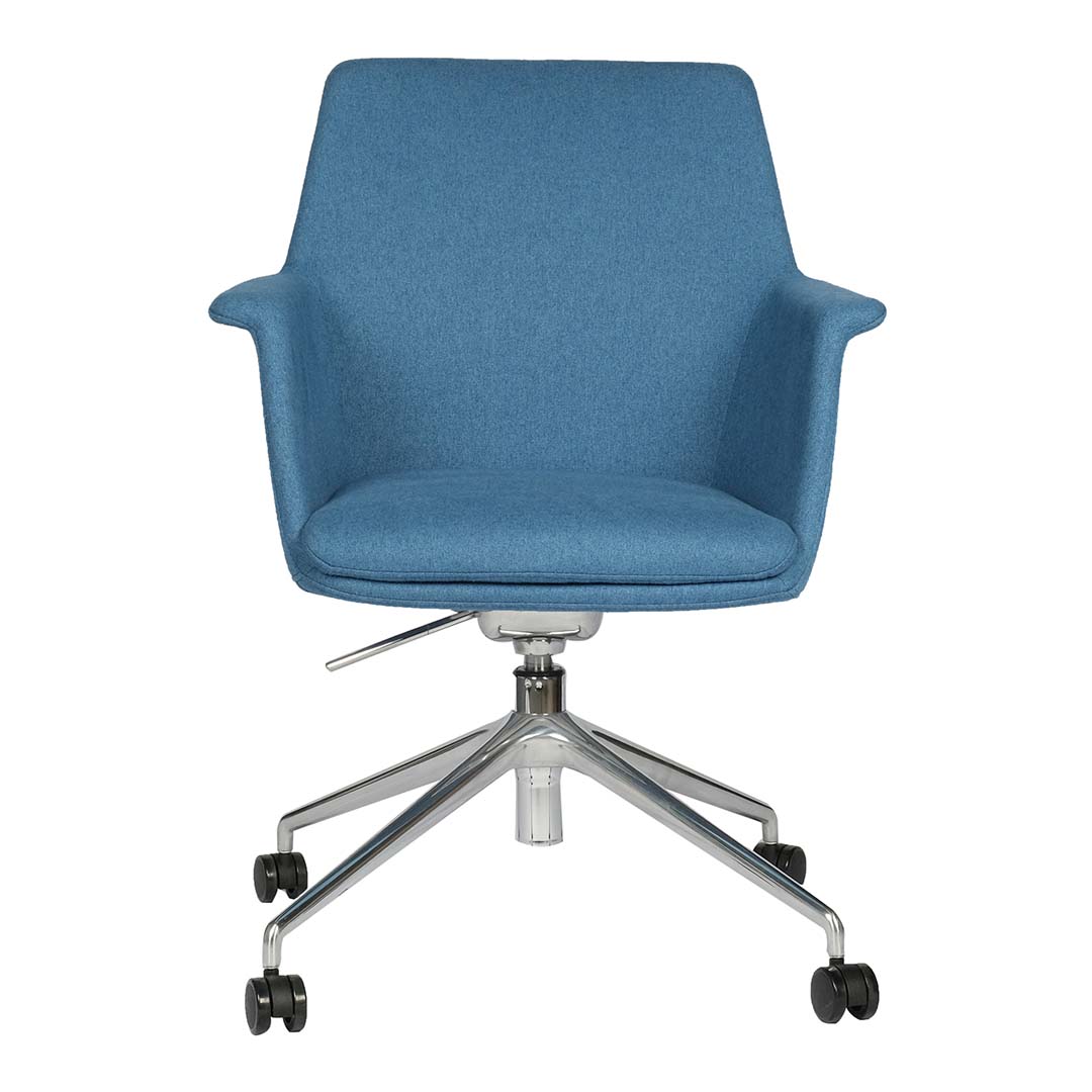Moveable Visitor Area Chair, Fabric Office Chair With Metal Legs-GCC Home Center