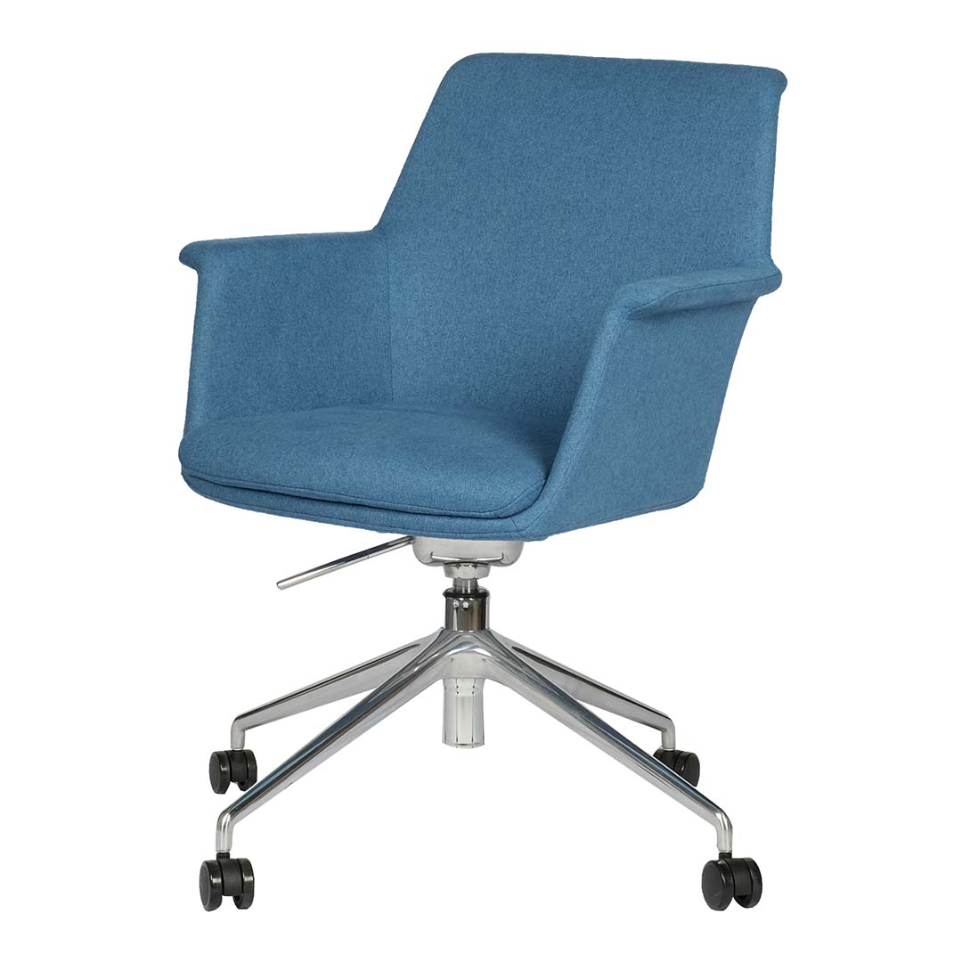 Moveable Visitor Area Chair, Fabric Office Chair With Metal Legs-GCC Home Center