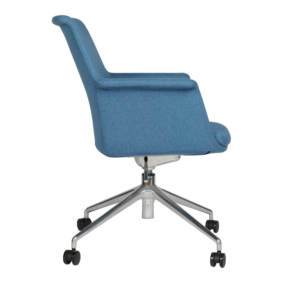 Moveable Visitor Area Chair, Fabric Office Chair With Metal Legs-GCC Home Center