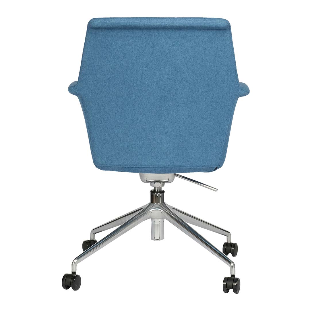 Moveable Visitor Area Chair, Fabric Office Chair With Metal Legs-GCC Home Center