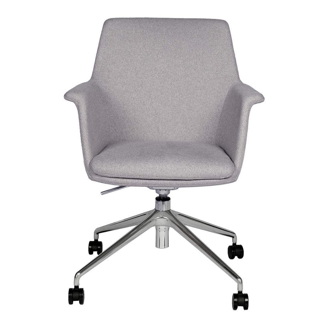 Moveable Visitor Area Chair, Fabric Office Chair With Metal Legs-GCC Home Center