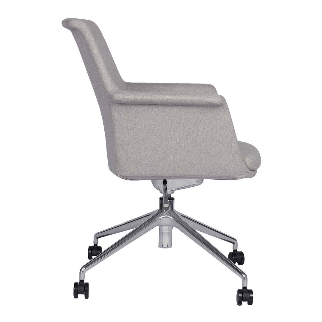 Moveable Visitor Area Chair, Fabric Office Chair With Metal Legs-GCC Home Center