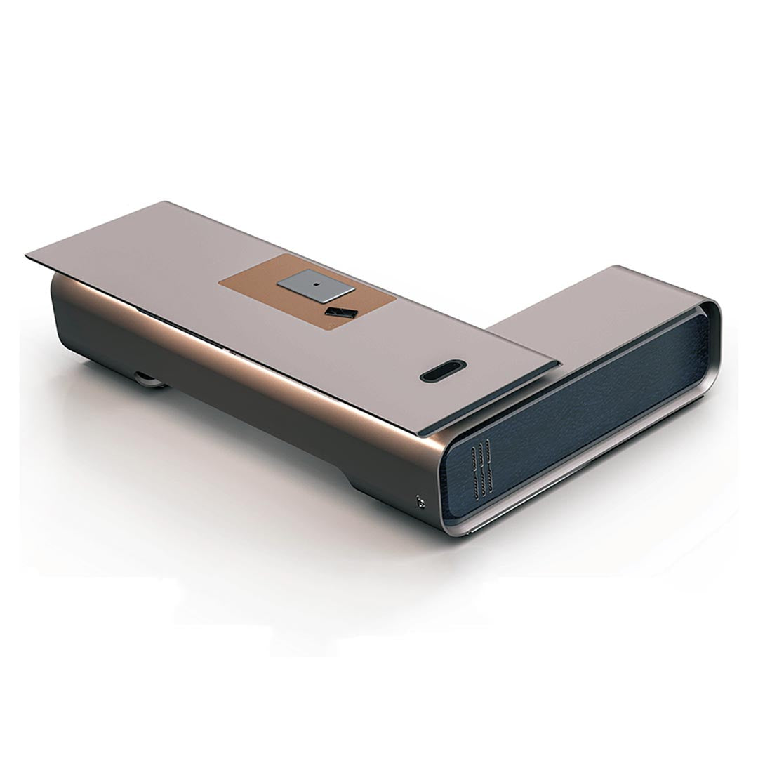 Luxury Executive Office Table, 2-Cupboards With a Handle-Free Design For a Modern Look - Grey-GCC Home Center