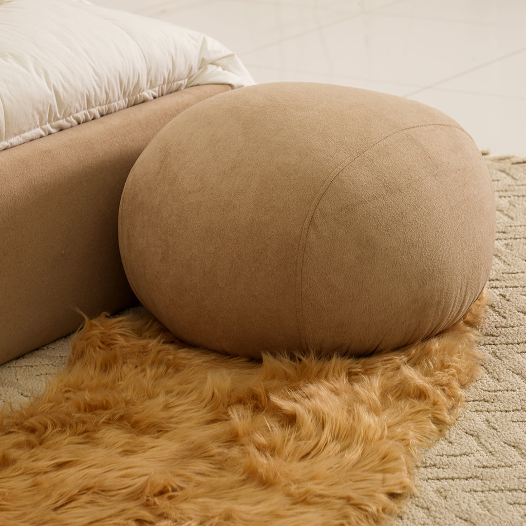 Teddy Kids Upholstered Bed – Modern Fabric Bed with Pouffe