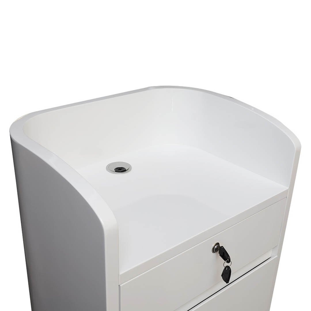 Glossy Podium Stand With Drawer And Cabinet For Storage-GCC Home Center