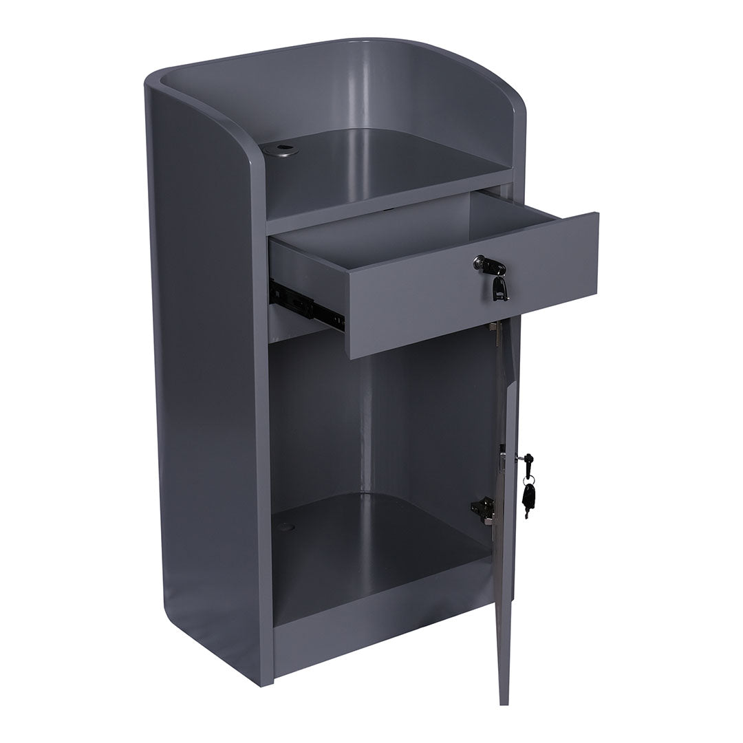 Glossy Podium Stand With Drawer And Cabinet For Storage-GCC Home Center