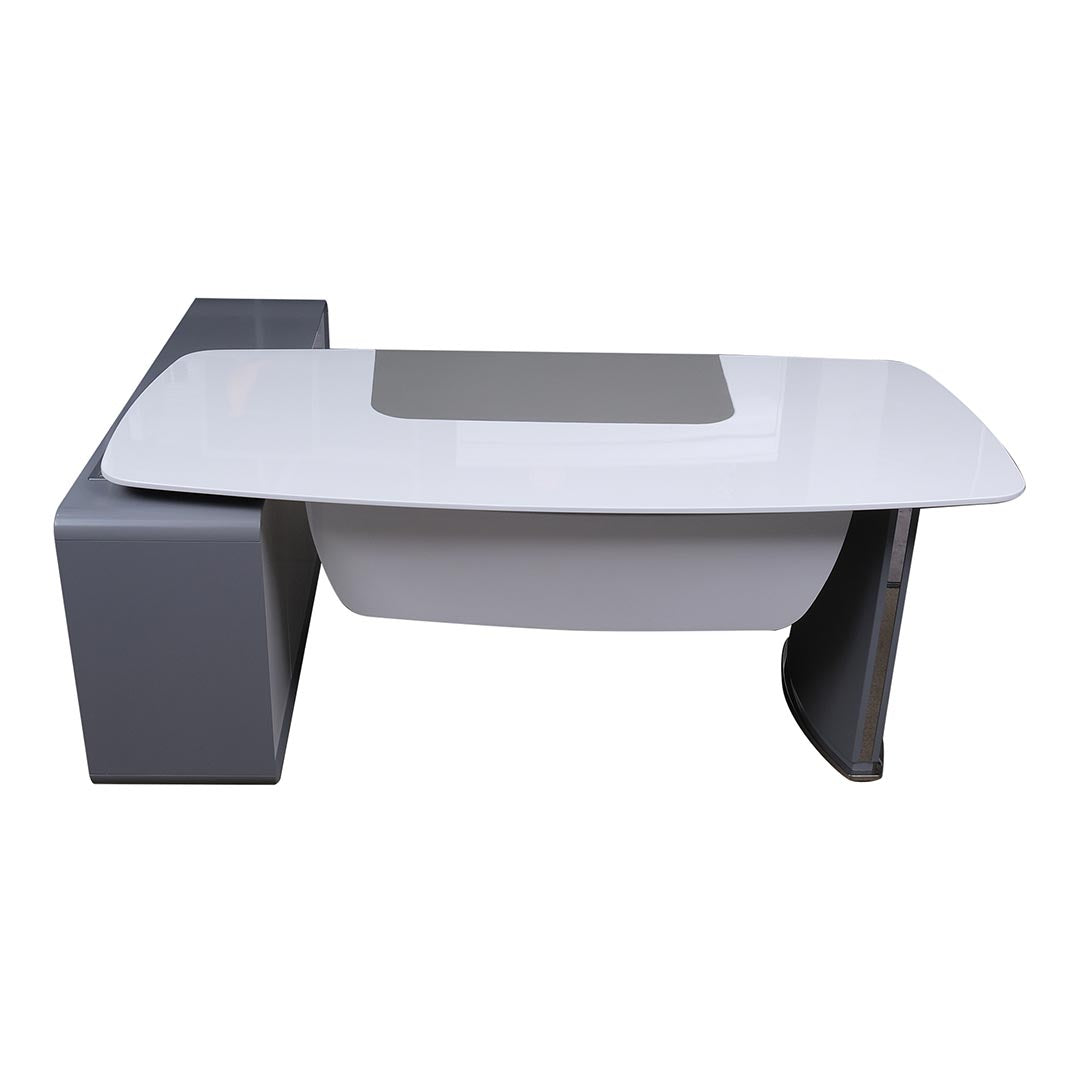 Modern Design Executive Glossy Office Table - White & Grey-GCC Home Center
