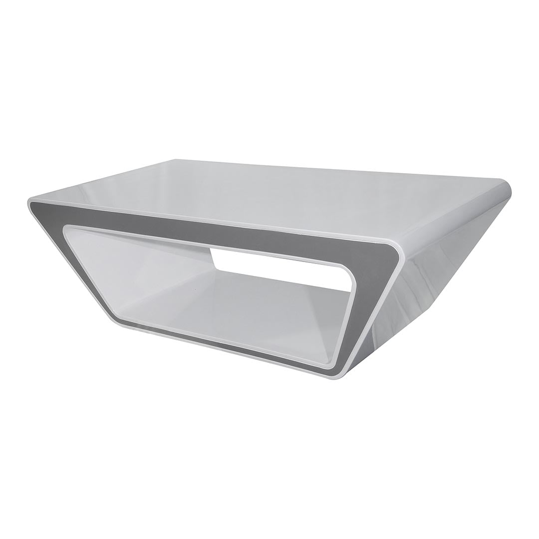 Glossy Coffee Table For Indoor And Outdoor Settings - White-GCC Home Center