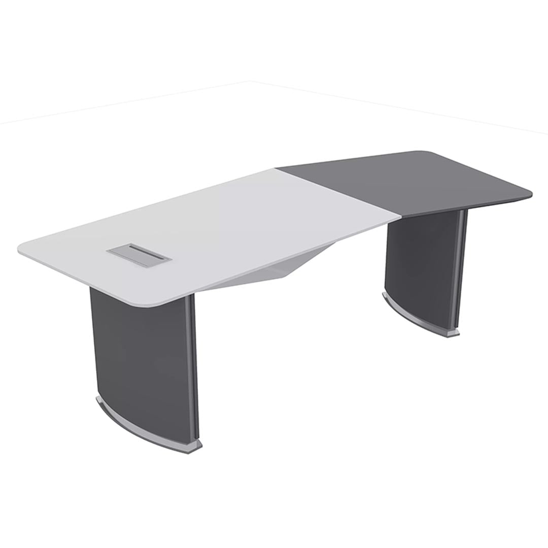 Modern Sleek Executive Office Table For Professional Office Look - Glossy White-GCC Home Center