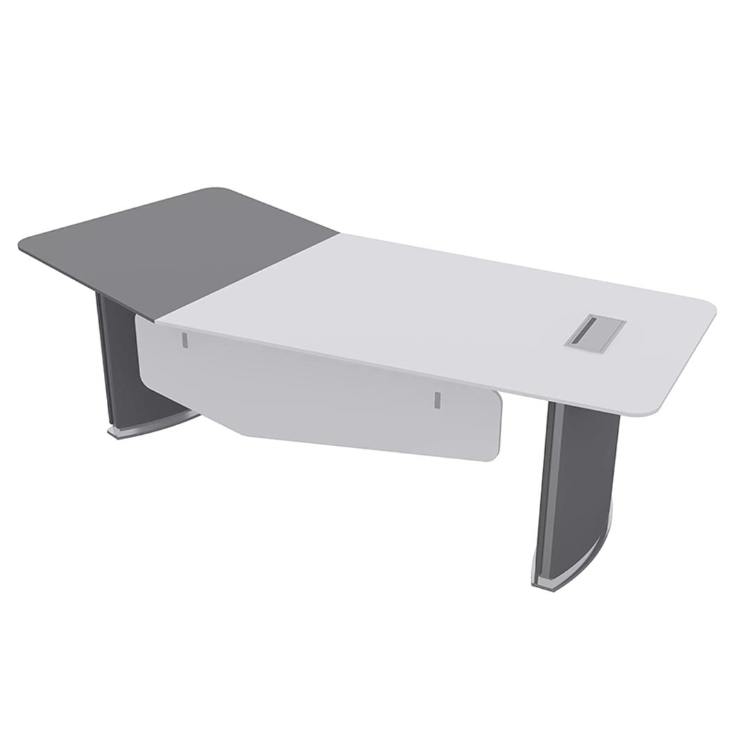 Modern Sleek Executive Office Table For Professional Office Look - Glossy White-GCC Home Center