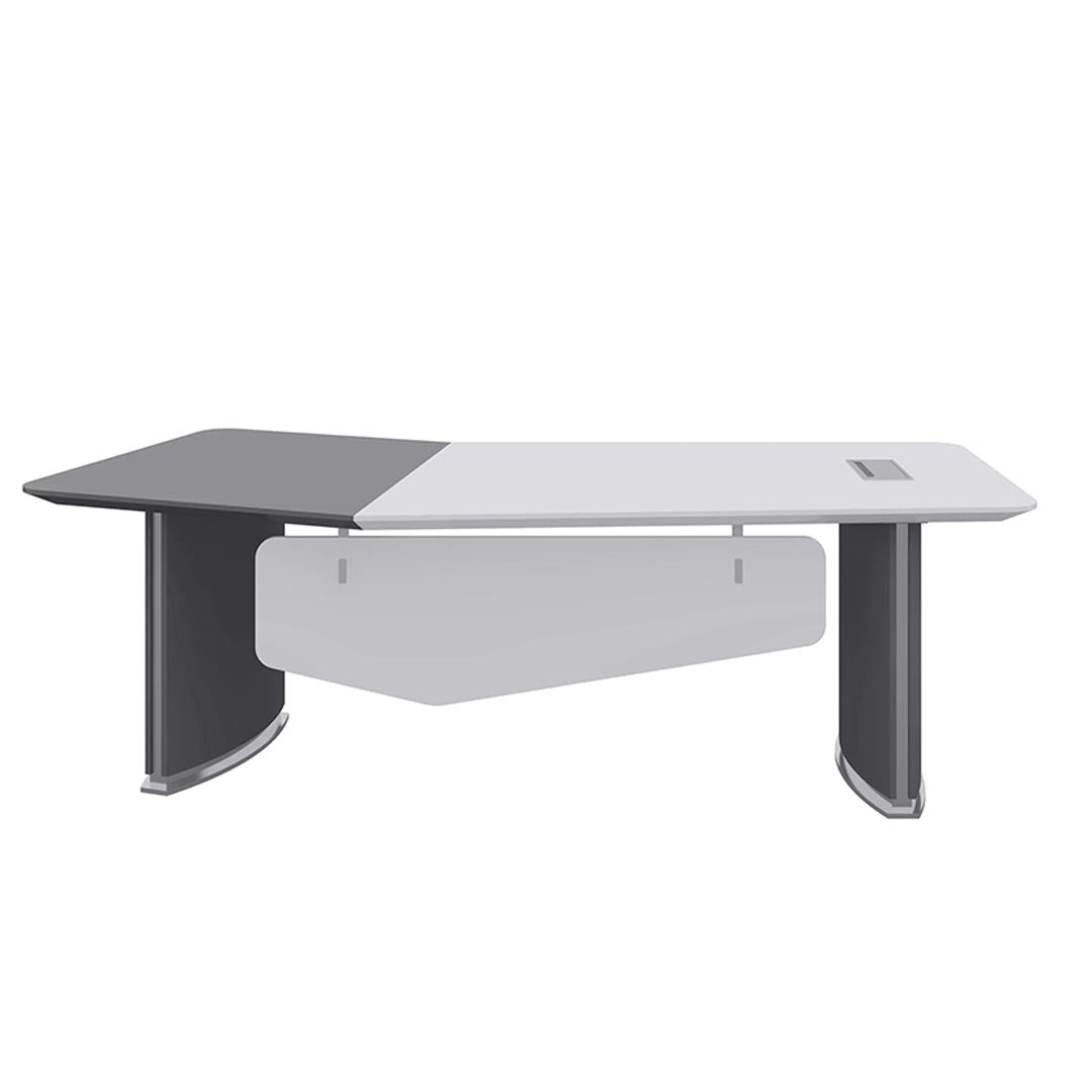 Modern Sleek Executive Office Table For Professional Office Look - Glossy White-GCC Home Center