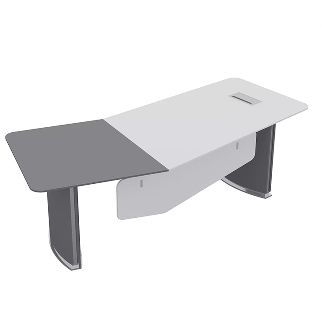 Modern Sleek Executive Office Table For Professional Office Look - Glossy White-GCC Home Center