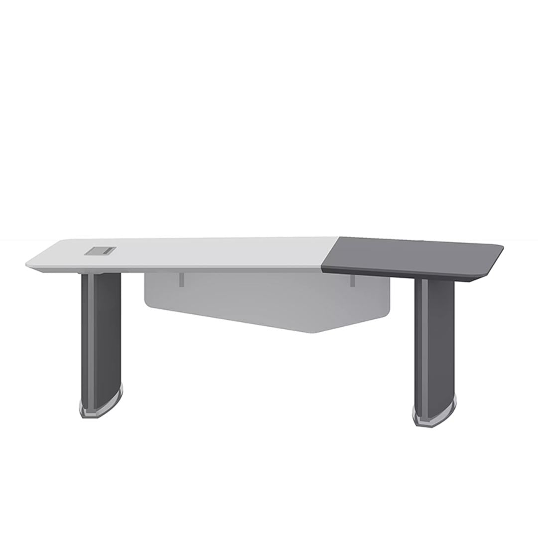 Modern Sleek Executive Office Table For Professional Office Look - Glossy White-GCC Home Center