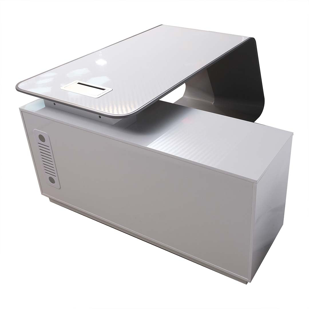 Modern Executive Office Table - Glossy White-GCC Home Center