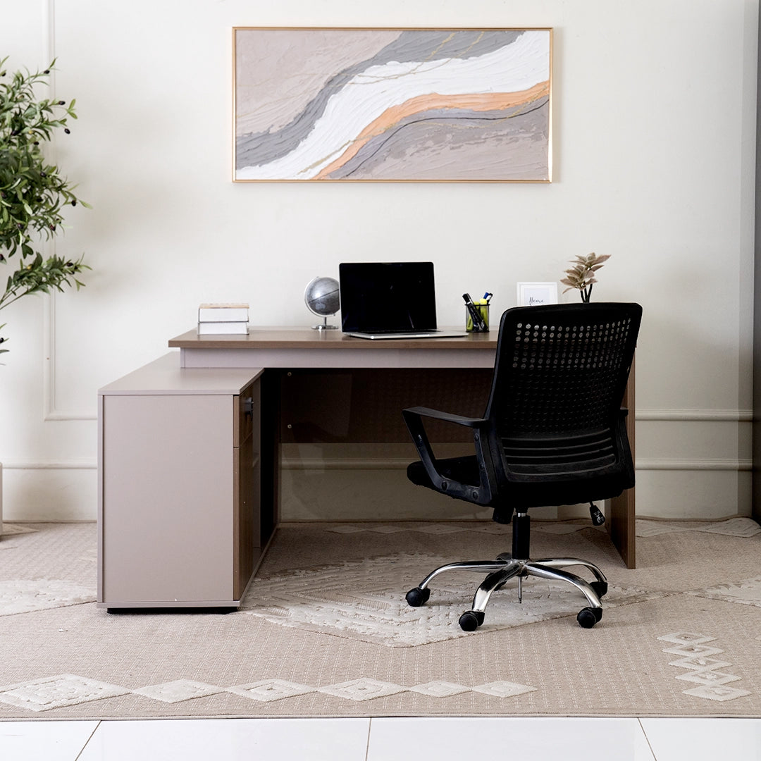 Elegant Office Desk with Premium Quality - Light Oak