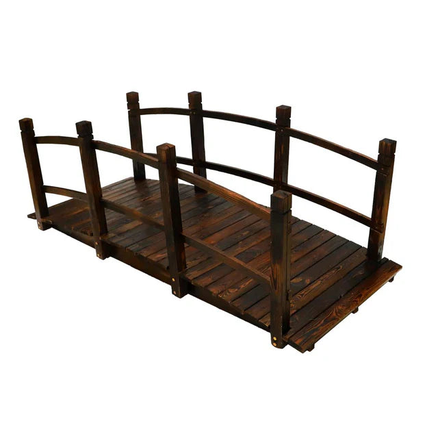Wooden Garden Arc Bridge With Railings-GCC Home Center