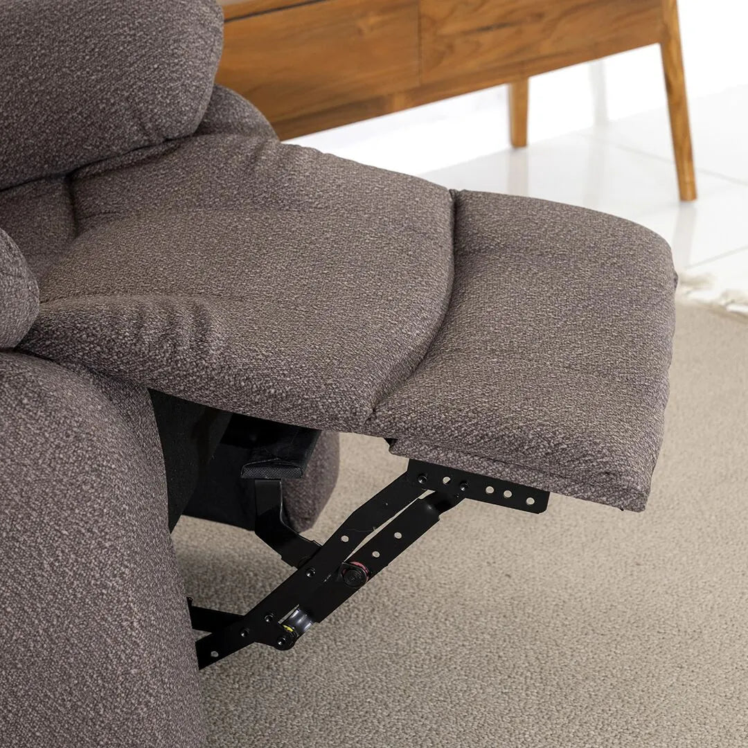 Recliner Chair – Fabric 1-Seater with Adjustable Backrest, Footrest & Swivel Feature