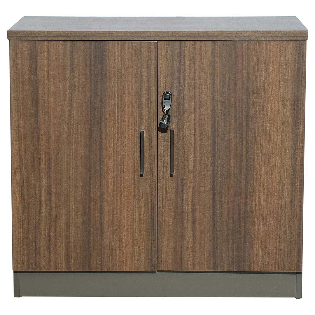 Two Door Office Cupboard With Two Shelves For Organized Storage - Brown-GCC Home Center