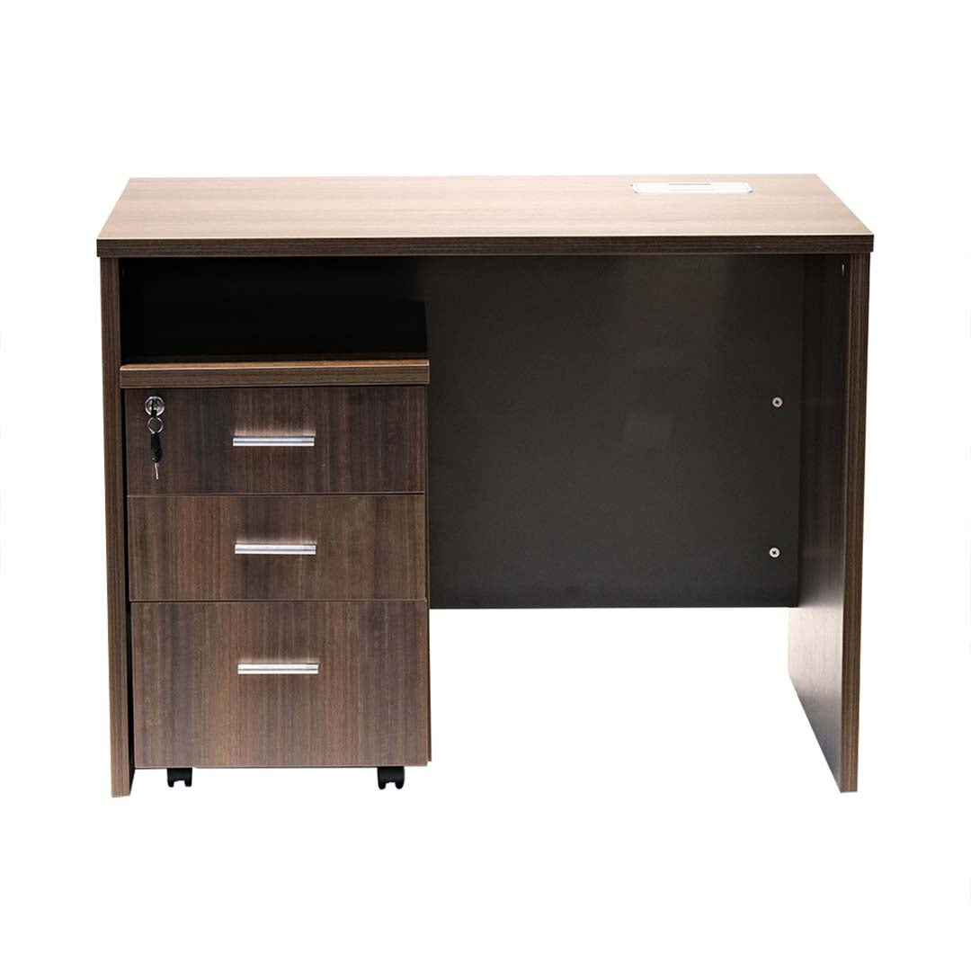 Office Table with Movable Drawers For Both Office And Home - Brown-GCC Home Center