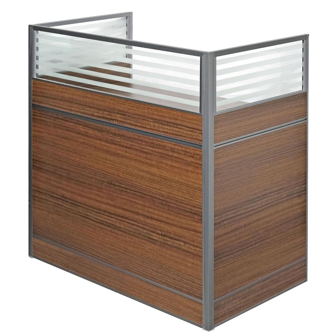 Elegant Cubicle Work Station With 3-Door Movable Drawer - Brown-GCC Home Center