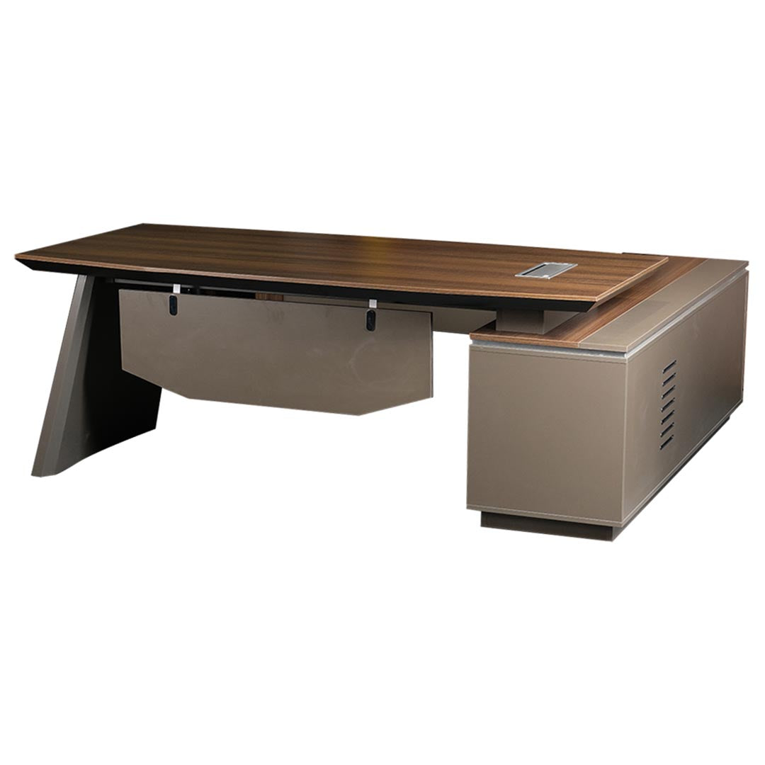 Elegant 220 cm Executive Office Table - Brown-GCC Home Center