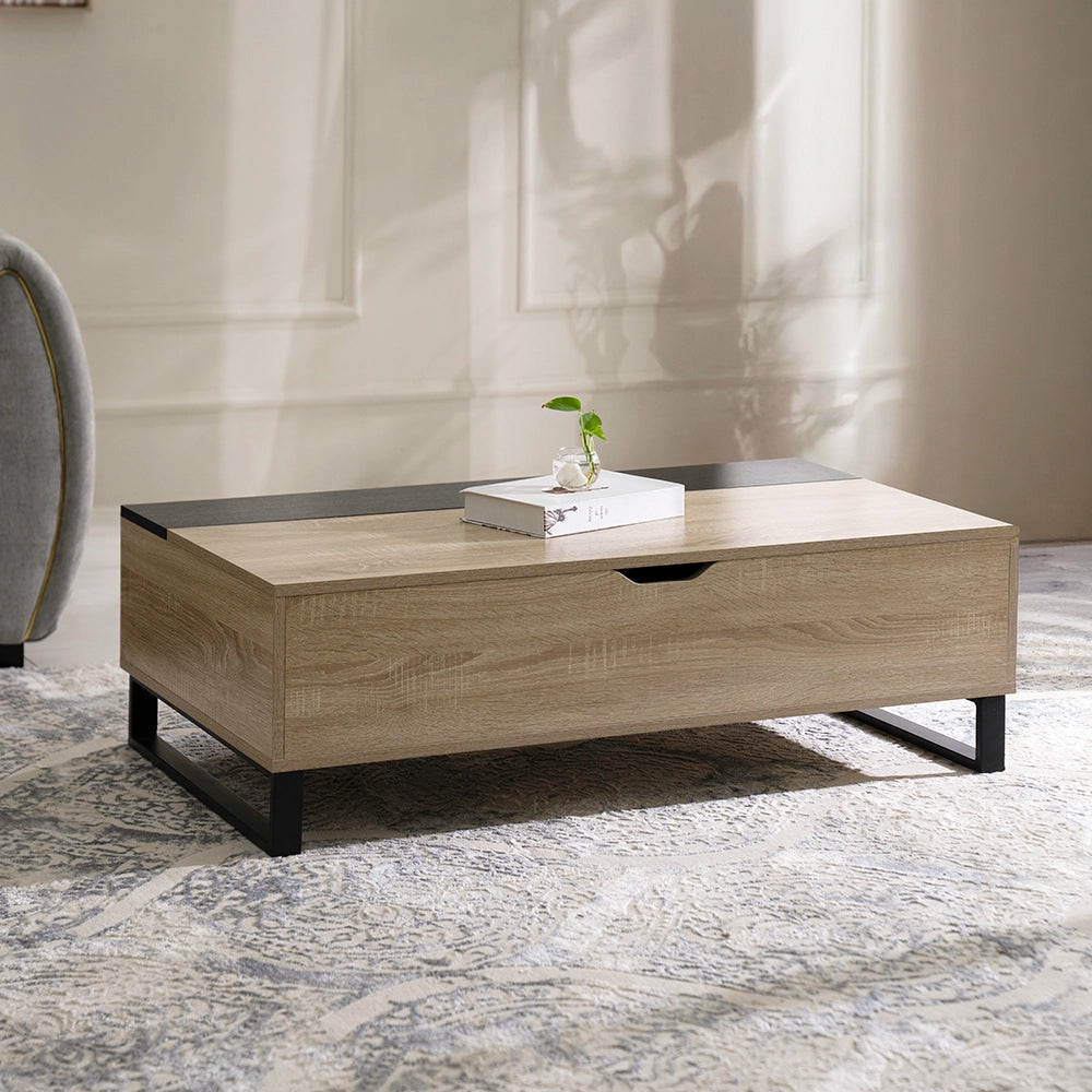 Coffee Table with Smart Lift-Top Mechanism and Hidden Storage