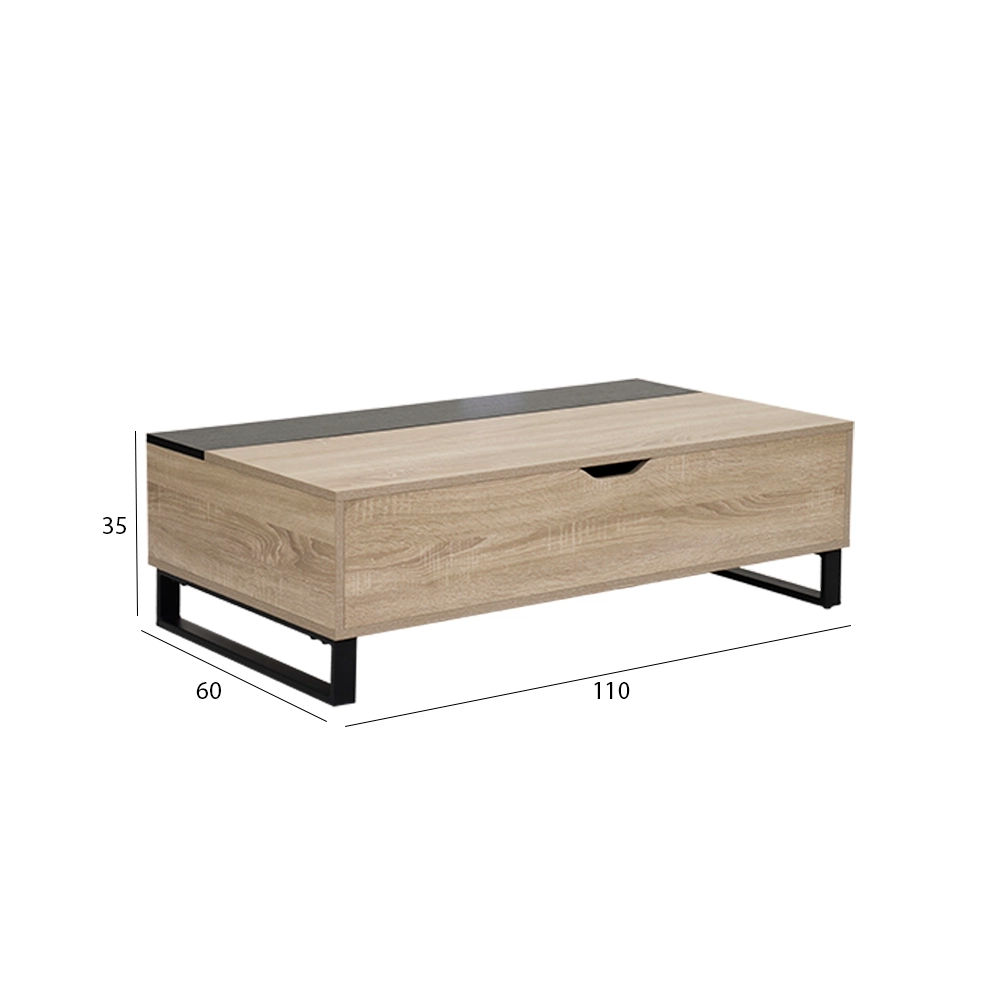 Coffee Table with Smart Lift-Top Mechanism and Hidden Storage