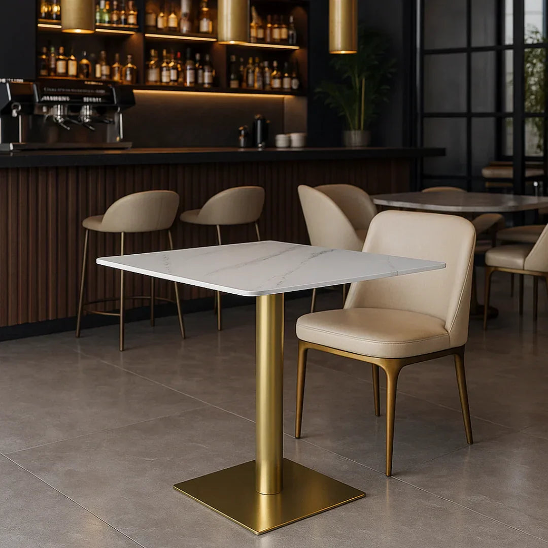 Square Ceramic Top Dining Table for Café & Restaurant