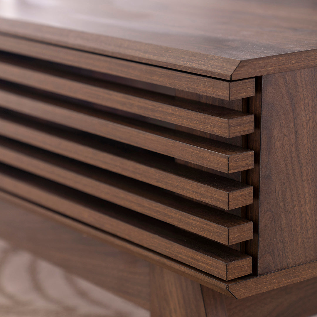 Coffee Table – Modern Walnut Table with Door & Shelf Storage