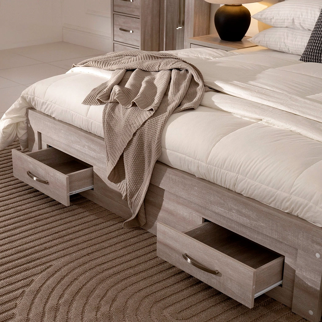 High-Quality Bed with Drawers And Headboard