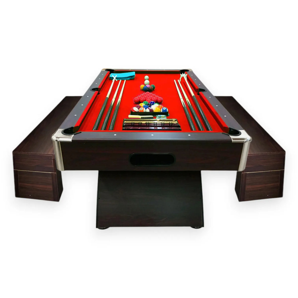 Caesar 8ft Professional Pool Table with 2 Storage Benches