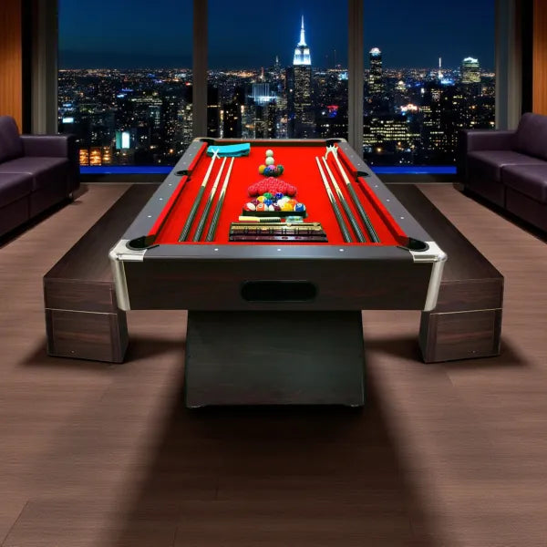 Caesar 8ft Professional Pool Table with 2 Storage Benches